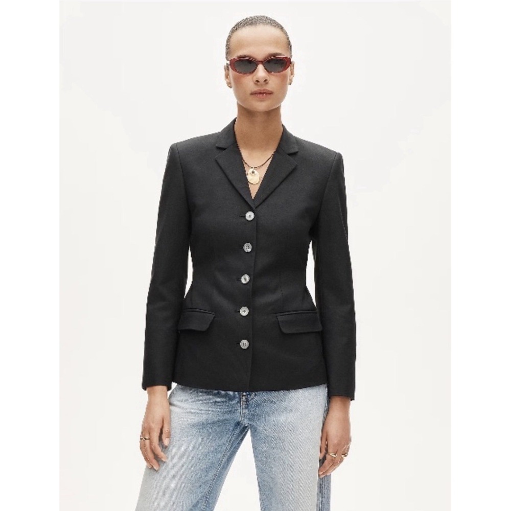 J CREW SIZE 4  Belted blazer in Gramercy linen blend CA659